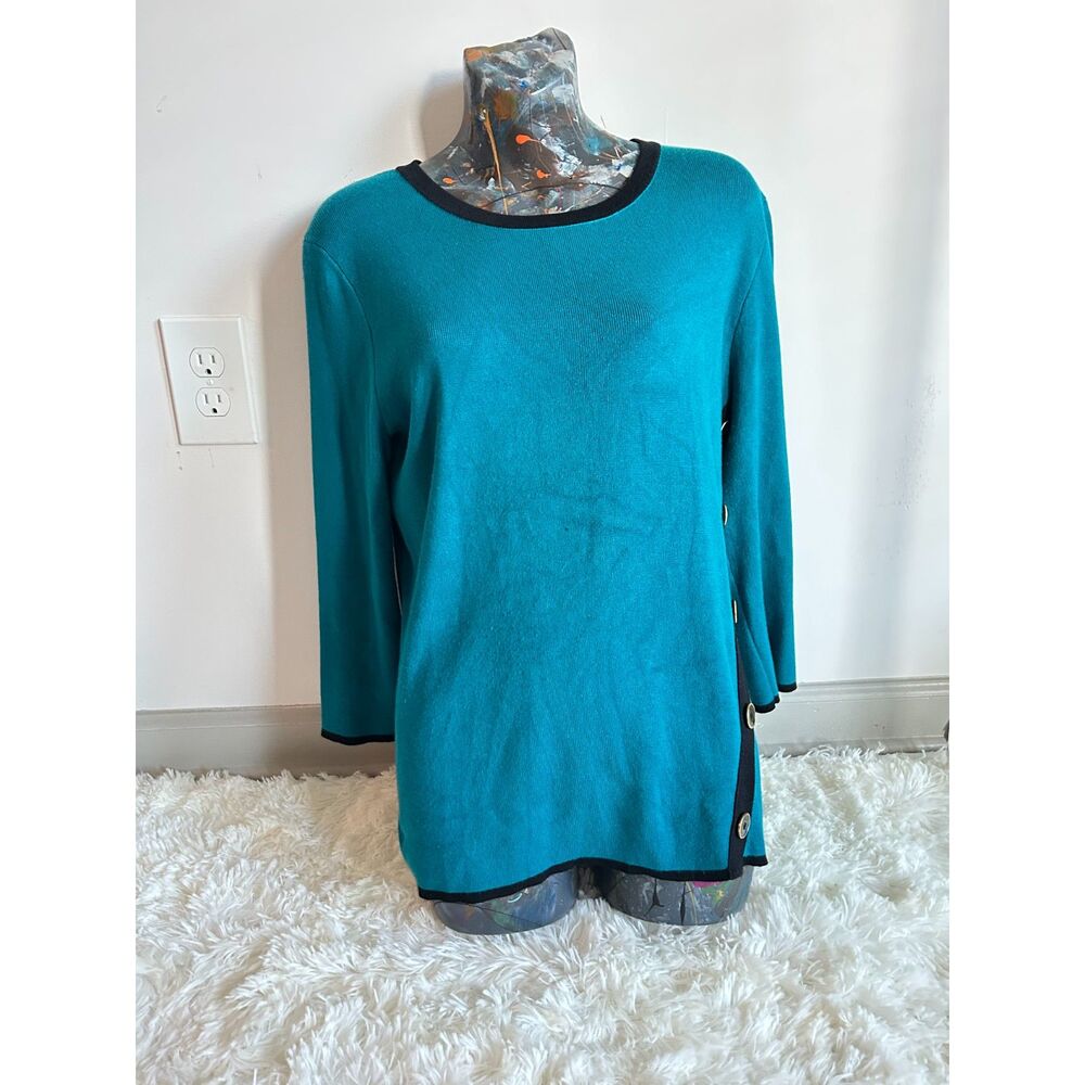 Investments Women's Size M Teal Knit Dress